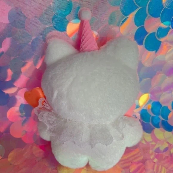 Strawberry Pink Sugar Cone Bunny Cat & Teddy Bear Plush Set
